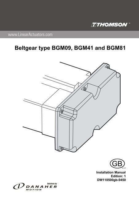 Beltgear type BGM09, BGM41 and BGM81 - tollo linear ab ...