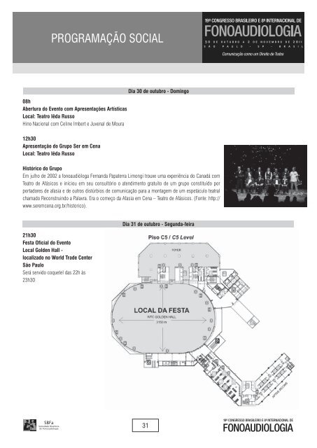 Programa oficial - Sociedade Brasileira de Fonoaudiologia