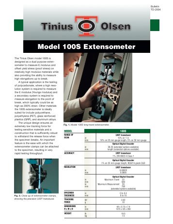 Model 100S Extensometer - Tinius Olsen