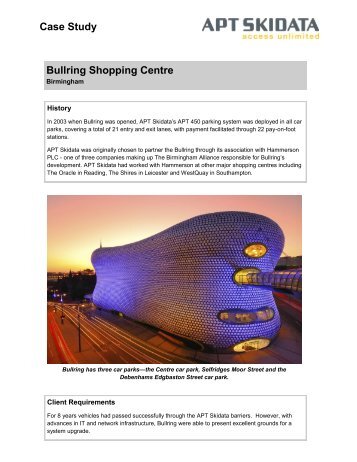 Bullring Shopping Centre Case Study - APT Controls Group