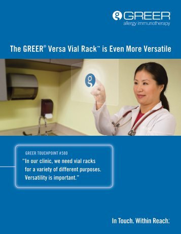 GREERÂ® Versa Vial RackÂ® Brochure