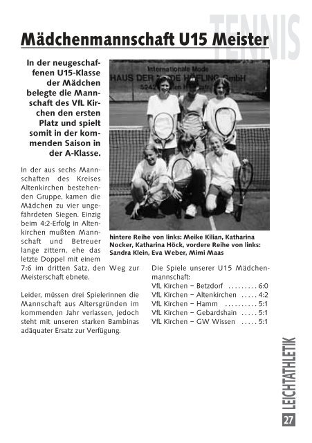 tennis - Schachverein Betzdorf/Kirchen