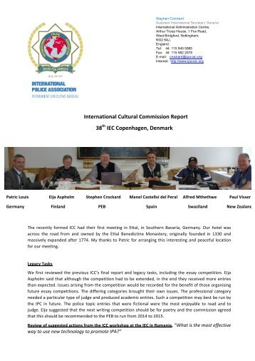 International Cultural Commission Report 38th IEC ... - Ipa.org.nz