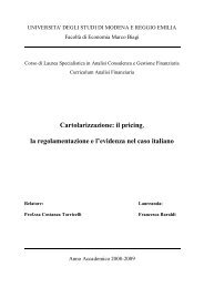 Cartolarizzazione: il pricing, la regolamentazione e l'evidenza nel ...