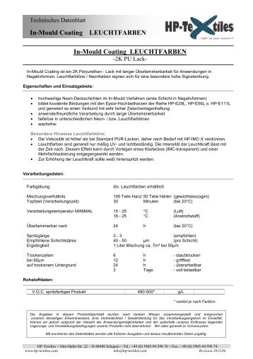 Produktdatenblatt HP-IMC - HP-Textiles