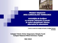 PROIECT EDUCATIV ARIA CURRICULARÄ TEHNOLOGII ...
