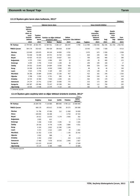 ÃORUM - TÃ¼rkiye Ä°statistik Kurumu