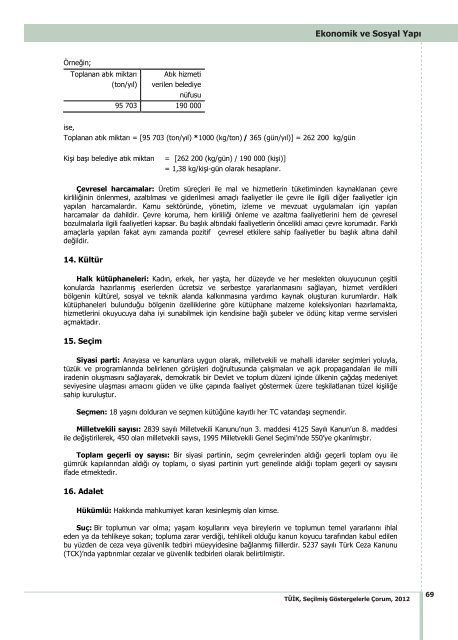 ÃORUM - TÃ¼rkiye Ä°statistik Kurumu