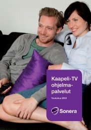 Kaapeli-TV ohjelma- palvelut - Sonera