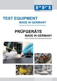 TEST EQUIPMENT PRÃFGERÃTE - PFI Germany Start