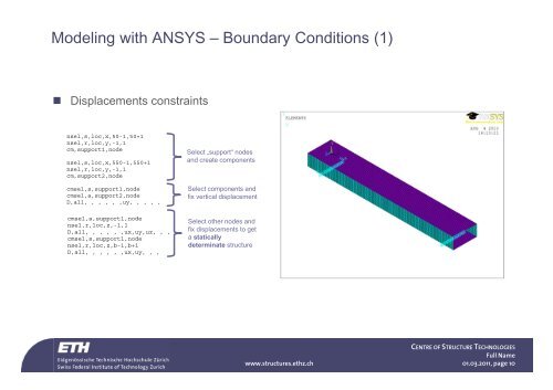 Finite Element Modeling with ANSYS - ETH