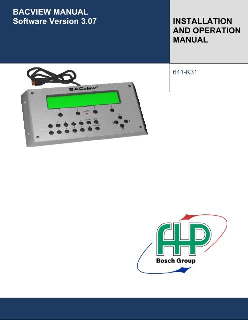 Backview IOM Software Version 3.07