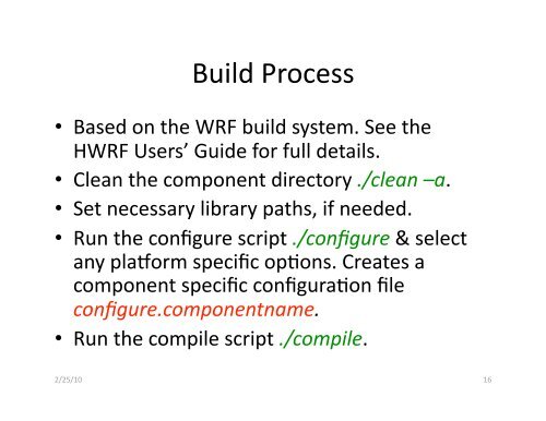 Download, Configure & Compile, of the HWRF Components