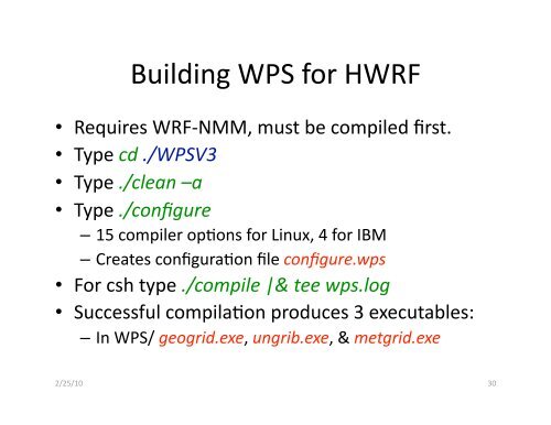 Download, Configure & Compile, of the HWRF Components