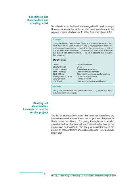 MODULE 2: Identifying and analysing the stakeholders and ...