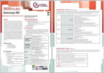 MASTER Pro& Rech - Master professionnel de bioinformatique ...