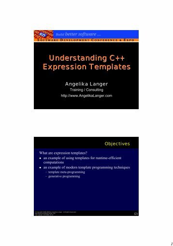 Understanding C++ Expression Templates - Angelika Langer