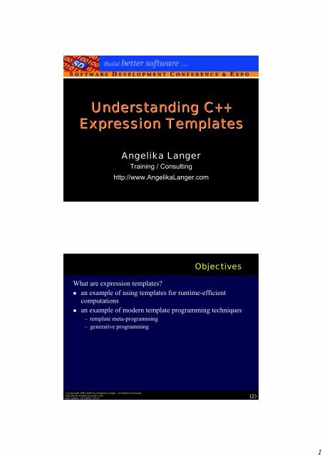 Understanding C++ Expression Templates - Angelika Langer