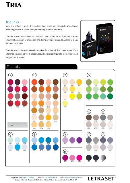 Tria Inks Guide - Letraset