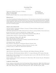 Curriculum Vitae Joel E. Moore Department of Physics, University of ...