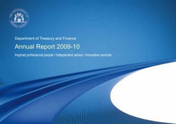 Department of Treasury and Finance Annual Report 2010
