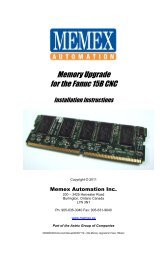 Memory Upgrade Manual for Fanuc 15B - Memex Automation