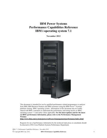 IBM Power Systems Performance Capabilities Reference IBM i ...