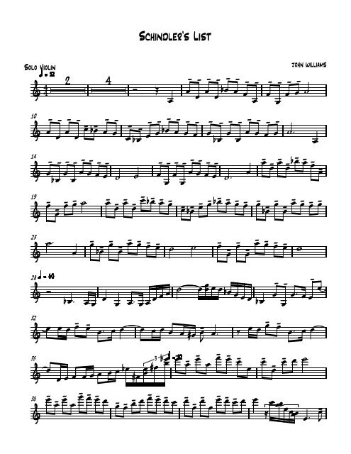 Schindler's List â€“ Theme (Solo Violin) â€“ John Williams