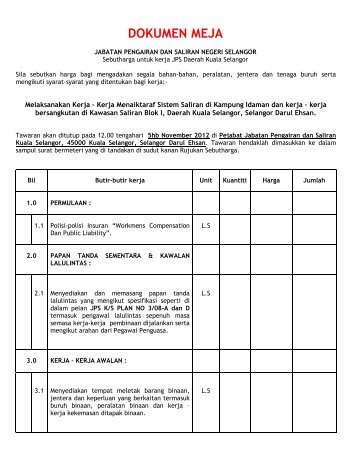 Fail Tender - Sistem Tender Dokumen dan Sebutharga - Selangor