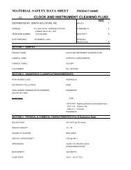 MSDS-ZENITH-CLOCK INST CL FL - Black Forest Imports