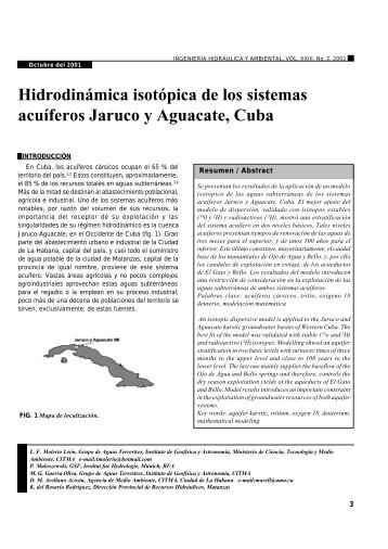 Hidrodinámica isotópica de los sistemas acuíferos Jaruco y ... - alhsud