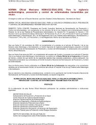 NORMA Oficial Mexicana NOM-032-SSA2-2002, Para la vigilancia ...