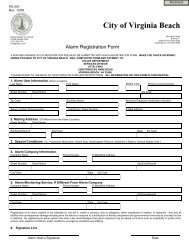 Alarm Registration Form - City of Virginia Beach