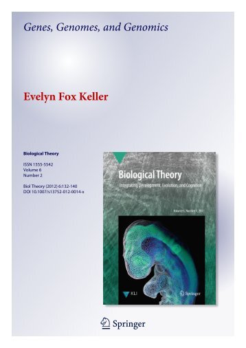 Genes, Genomes, and Genomics Evelyn Fox Keller