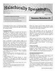 Summer Halachos Part 2 - Halachically Speaking