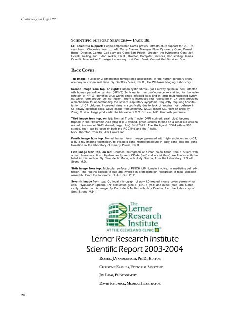 Scientific Report 2003-2004 - Cleveland Clinic Lerner Research ...