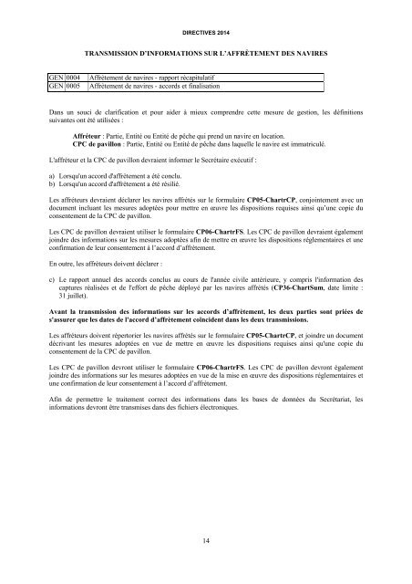 DIRECTIVES POUR LA TRANSMISSION DES DONNEES ET ... - Iccat