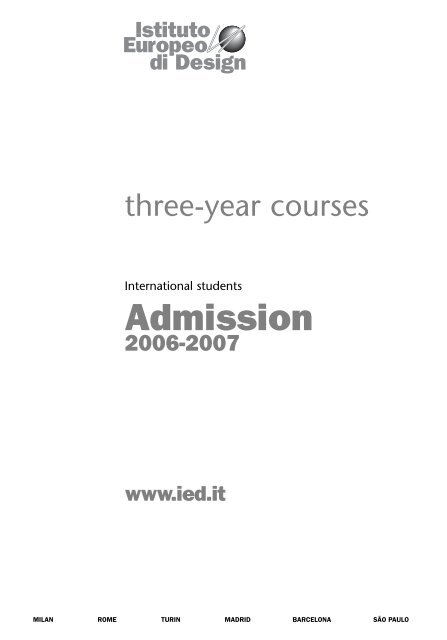 Admission - Istituto Europeo di Design