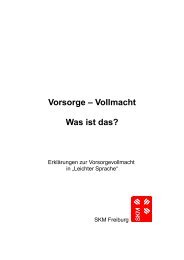 Vorsorge â Vollmacht Was ist das? - SKM Freiburg