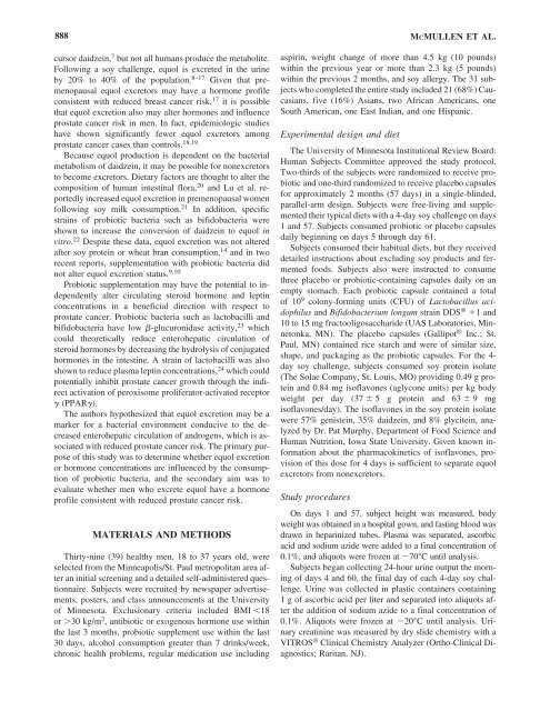 Consumption of Lactobacillus acidophilus and Bifidobacterium ...