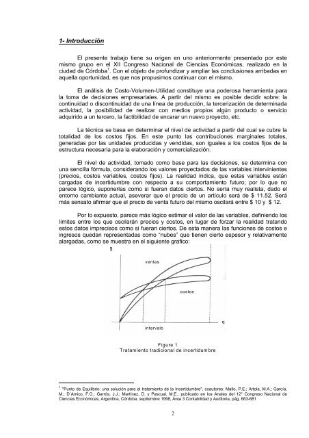 AnÃ¡lisis de Costo-Volumen-Utilidad bajo condiciones - ResearchGate