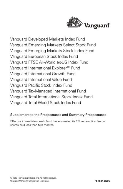 Vanguard International Growth Fund Prospectus Investor and Admiral