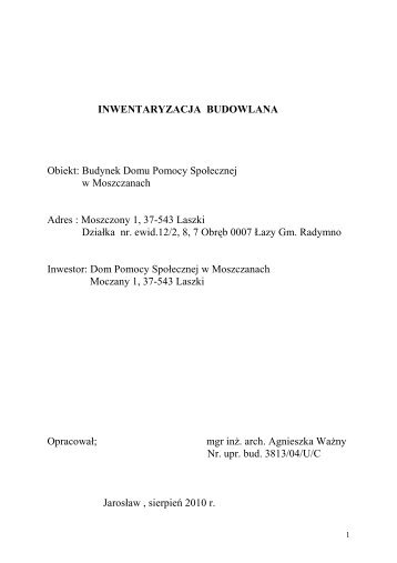 INWENTARYZACJA BUDOWLANA DPS Moszczany.pdf