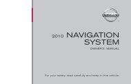 2010 Nissan Navigation System Owner's Manual (Sentra & Versa)