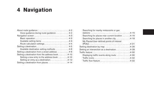 2010 Nissan Navigation System Owner's Manual (Sentra & Versa)