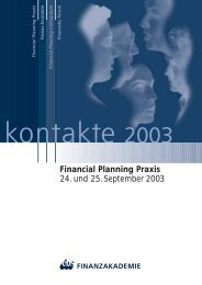 Financial Planning Praxis 24. und 25. September 2003