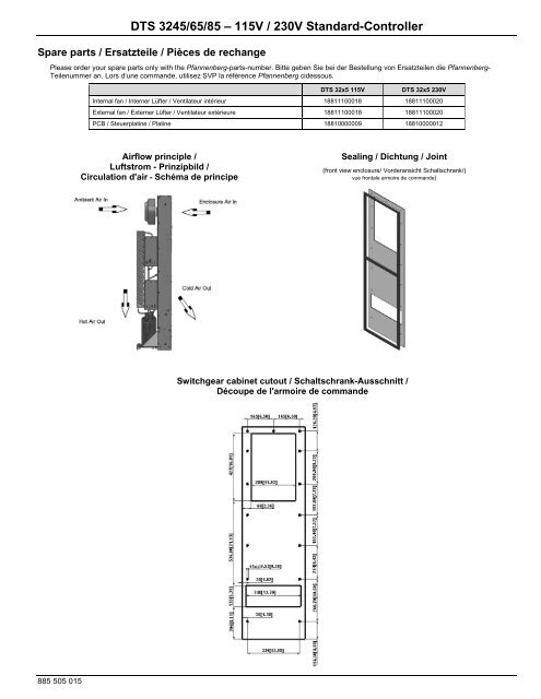 DTS 3245/65/85 â€“ 115V / 230V Standard-Controller ... - Pfannenberg