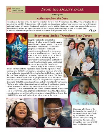 From the Dean's Desk - Rutgers School of Dental Medicine