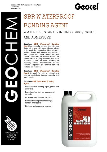 SBR WATERPROOF BONDING AGENT - Geocel