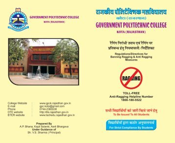 7. GPCK Anti-Ragging BookLet - Govt. Polytechnic College, Kota